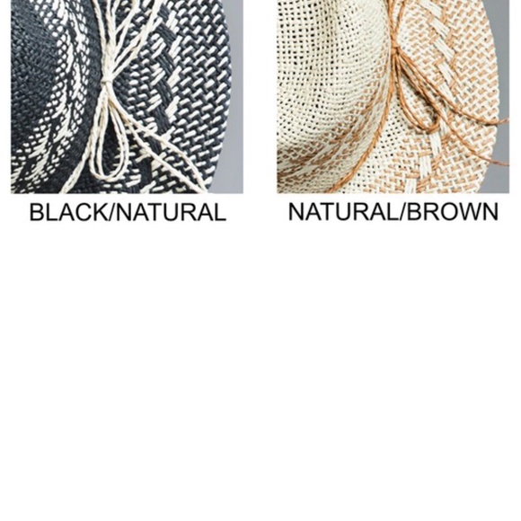 SOLD OUT Handmade Black & Natural Woven Crisscross Panama Hat - Picture 6 of 6